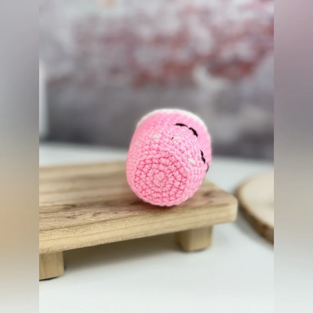 Boba Pink Amigurumi Handcrafted Crochet Keychain